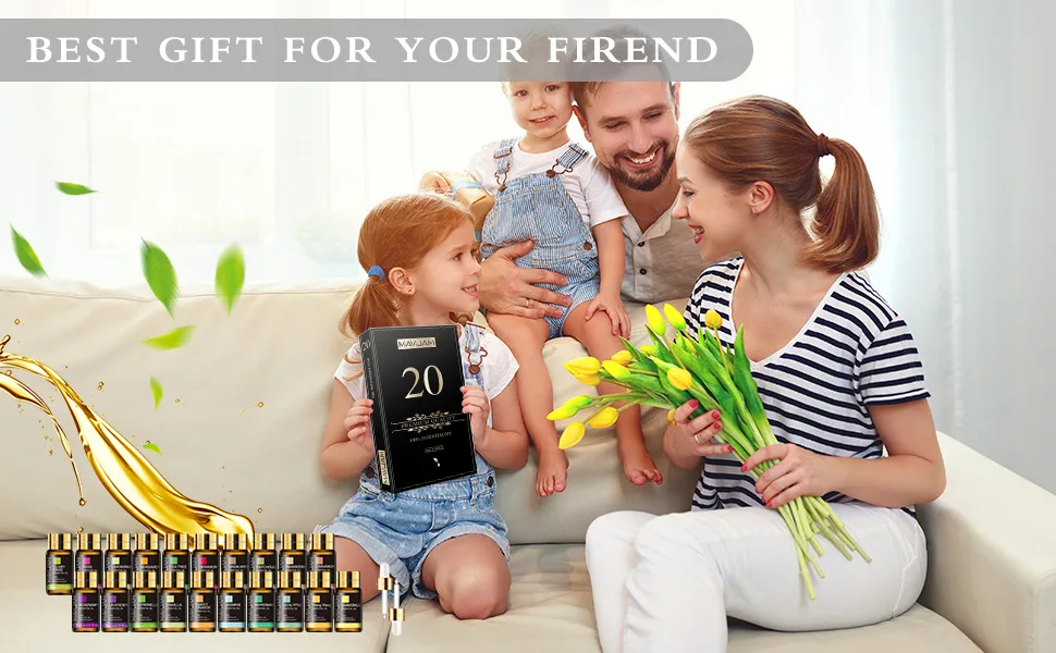 MAYJAM 20 Pcs Pure Essential Oil Gift Set Essential Oils for Diffusers for Home Aromatherapy Oils for Diffuser Humidifiers Gift for Friend (5ML) Eucalyptus - product information 7