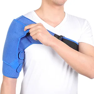 Shoulder Brace Compression Neoprene Shoulder Support for Injury Prevention Recovery Dislocated AC Joint Shoulder Stability Arthritic Shoulders Women and Men Fits Left or Right Size L Blue-size L - shoulder brace