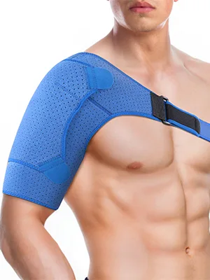 Shoulder Brace Compression Neoprene Shoulder Support for Injury Prevention Recovery Dislocated AC Joint Shoulder Stability Arthritic Shoulders Women and Men Fits Left or Right Size L Blue-size L - shoulder support