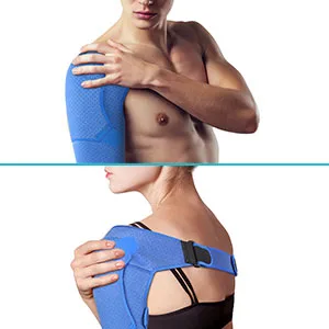 Shoulder Brace Compression Neoprene Shoulder Support for Injury Prevention Recovery Dislocated AC Joint Shoulder Stability Arthritic Shoulders Women and Men Fits Left or Right Size L Blue-size L - shoulder support