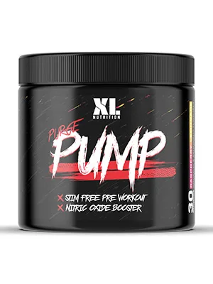 XL Nutrition Purge Pump | Stim Free Pre Workout | Nitric Oxide Booster | Increase in Blood Flow | 300 Grams | 30 Servings (Raspberry Lemonade) - Pump