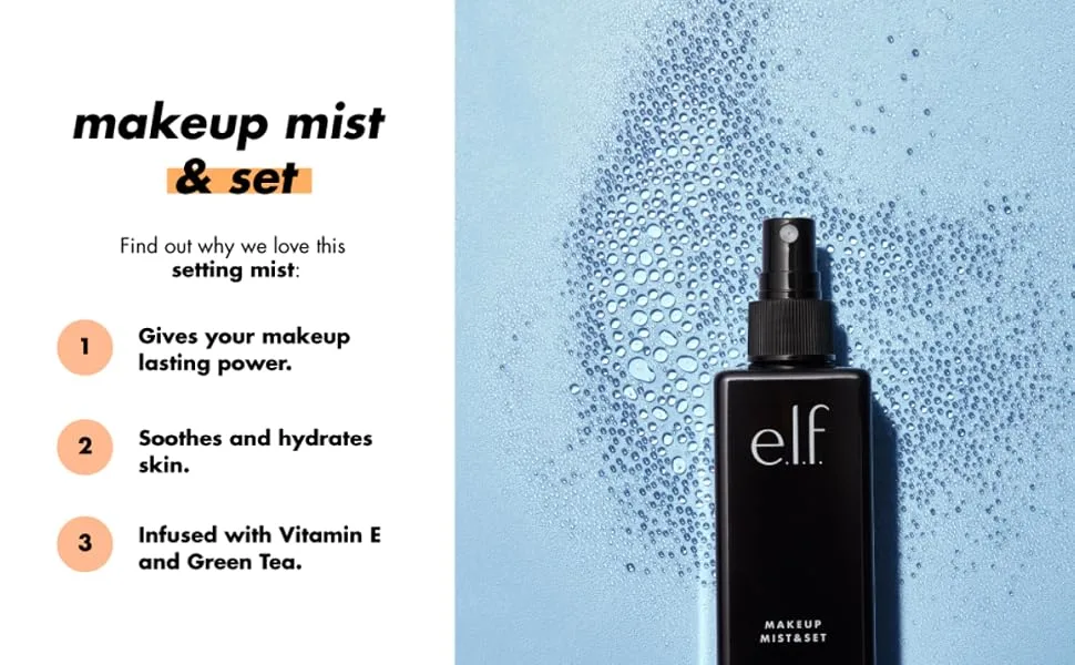 e.l.f. Makeup Mist & Set Setting Spray Long Lasting Wear Soothing & Hydrating Ingredients Small 2.02 Oz - Makeup Mist & Set 01