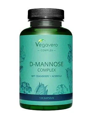 D-Mannose Complex Vegavero | 100% Natural UTI Support | NO Additives Lab-Tested | with Cranberry Vitamin C 2000mg D Mannose | 120 Capsules | Vegan - Cinnamon Complex
