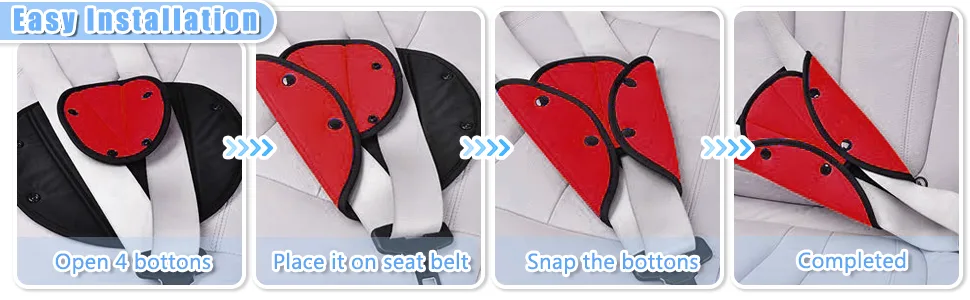 Hysagtek 2Pcs Seat Belt Adjusters Pads Seat Belt Safety Covers Device Protector Seat Belt Positioner (Red + Grey) - Seat Belt Adjusters - 2