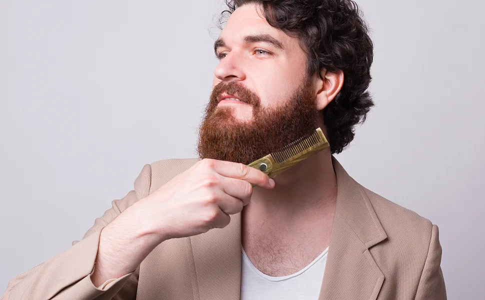 EQLEF Sandalwood Beard Comb Anti Static Comb Wooden Hair Comb Wood Folding Comb Beard Comb Folding Wooden Comb Men - Sandalwood Beard Comb
