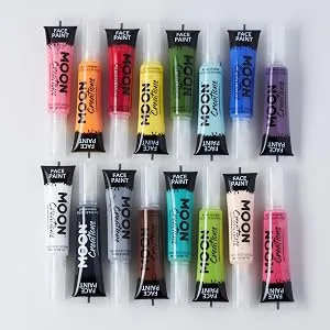 Face & Body Paint with Brush Applicator by Moon Creations - Water Based Face Paint Makeup for Adults Kids - 15ml - Available in 16 colours (Primary Set) - product information 4