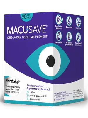 Macu-SAVE Food Supplement with Meso-Zeaxanthin/Lutein and Zeaxanthin - 180 Capsules (6 Months Supply) - MACU-SAVE 90s Capsules Box