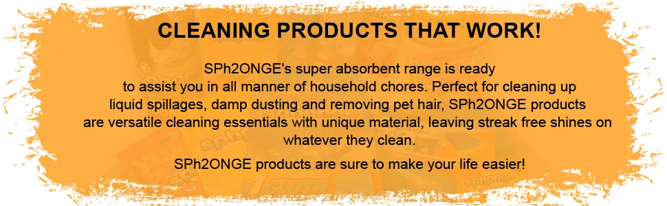 SPH2ONGE Super Absorbent Sponge (Blue) | Multi-Purpose | Designed to Hold x10 its Weight in Liquid | Re-usable | Perfect All Around Your Home | Effective on Every Surface | Drip-Free and Durable Blue Block Sponge - Sponge & Cloths- 3