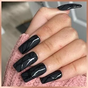 By Vixi Professional Sharp False Nail Cutters Use with Acrylic False Nails Artificial Nails Natural Nails and Tips. Salon & Home use (Black) - By Vixi Square Press-On Nails