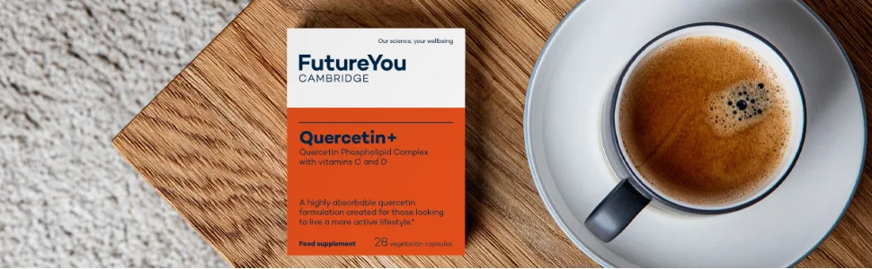 Quercetin+ Quercetin Phospholipid Complex with Vitamins C & D3 - Highly Bioavailable Sunflower Formulation - 28 Day Supply - 28 Vegan Capsules - Developed by FutureYou Cambridge UK - Quercetin+