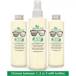 Glasses & Lens Cleaning Fluid Refill - 500ml - ecopure glasses cleaner refill kit pack best lens cleaning