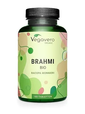 Organic Bacopa Monnieri Vegavero | 750mg Brahmi Per Tablet | Natural Bacosides | NO Additives Lab-Tested | 180 Tablets | Vegan - bacopa monnieri organic