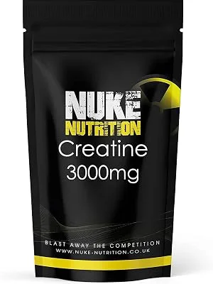 Nuke Nutrition Creatine Tablets 3000mg - 180 Tablets - Pure Creatine Monohydrate Supplements Boost Muscle Mass Bulk & Strength - Excellent Pre Workout for Men & Women - Boost Energy & Performance 180 Count (Pack of 1) - Nuke Nutrition