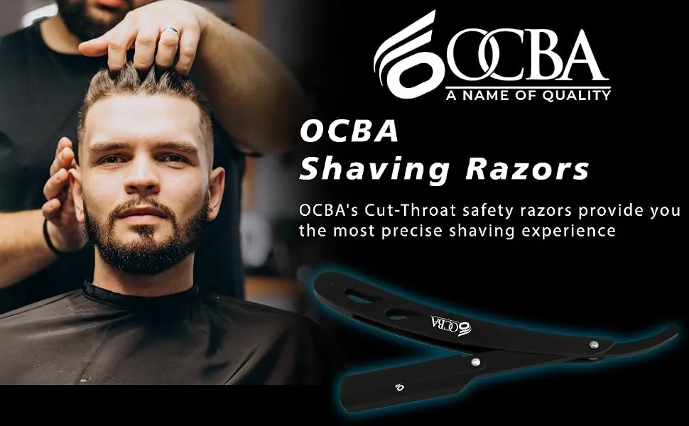 OCBA Barber Razor Wooden Shaving Razor Light Weight Razor Professional Barber Razor (Black Razor) - Barber Razor