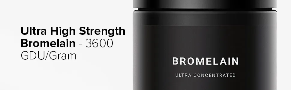 Ultra High Strength Non-GMO Bromelain Capsules - 3600 GDU/Gram - Highly Concentrated and Bioavailable - 500mg Formula - 120 Veggie Capsules - Bromelain