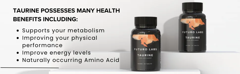 Taurine Supplement - 1000mg Tablets High Strength - 90 Day Supply - Made in The UK by Futuro Labs - Taurine