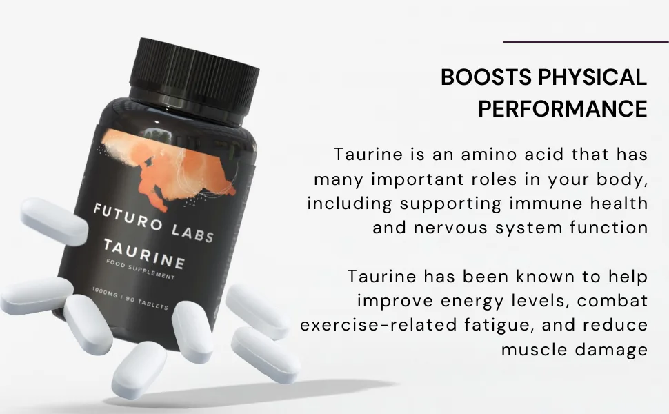Taurine Supplement - 1000mg Tablets High Strength - 90 Day Supply - Made in The UK by Futuro Labs - Taurine