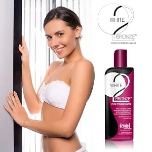 Devoted Creations White 2 Bronze Pomegranate Sunbed Tanning Lotion (250ml) - Achieve a Gorgeous Golden Tan with Exquisite Pomegranate Extracts - Accelerate and Enhance Your Tanning Experience - White 2 Bronze