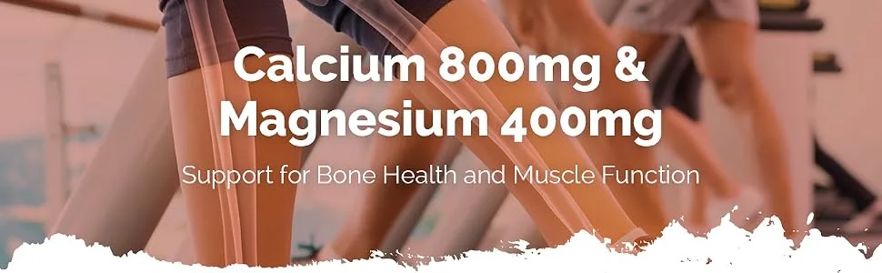 Calcium 800mg & Magnesium 400mg | Support for Bone Health and Muscle Function | 120 Tablets - E6941
