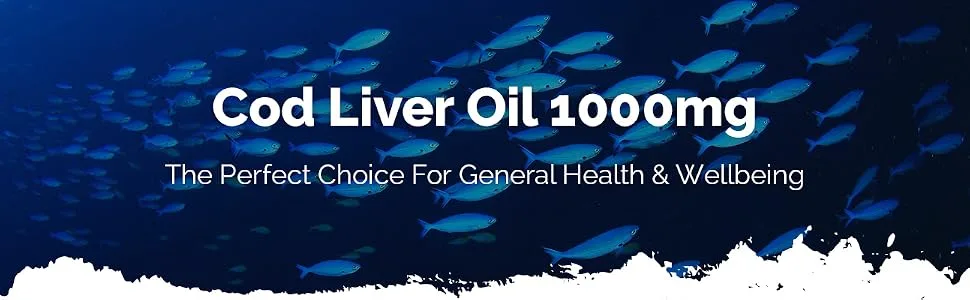 Cod Liver Oil 1000mg | Rich in Omega 3 Fatty Acids | 180 Capsules - E1431