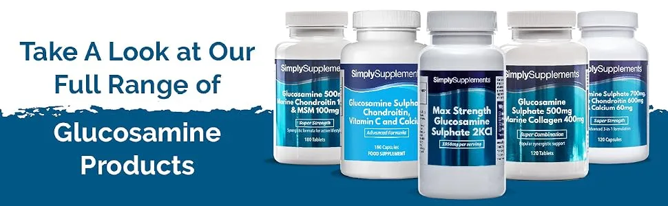Glucosamine Sulphate 1000mg | 180 Glucosamine Sulphate 2KCl Tablets | Manufactured in The UK - E1304