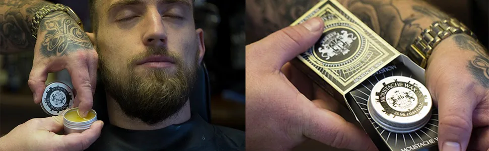 Dear Barber Moustache Wax Flexible Easy Styling Strong Hold Protects Skin Conditions Hair Keep Hold All Day 25ml - DB Banner