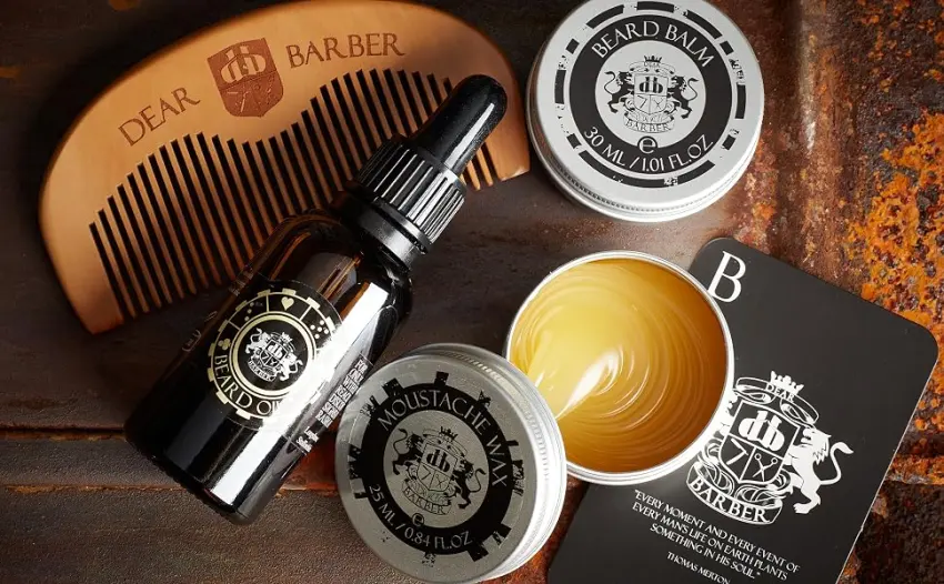 Dear Barber Moustache Wax Flexible Easy Styling Strong Hold Protects Skin Conditions Hair Keep Hold All Day 25ml - range comb