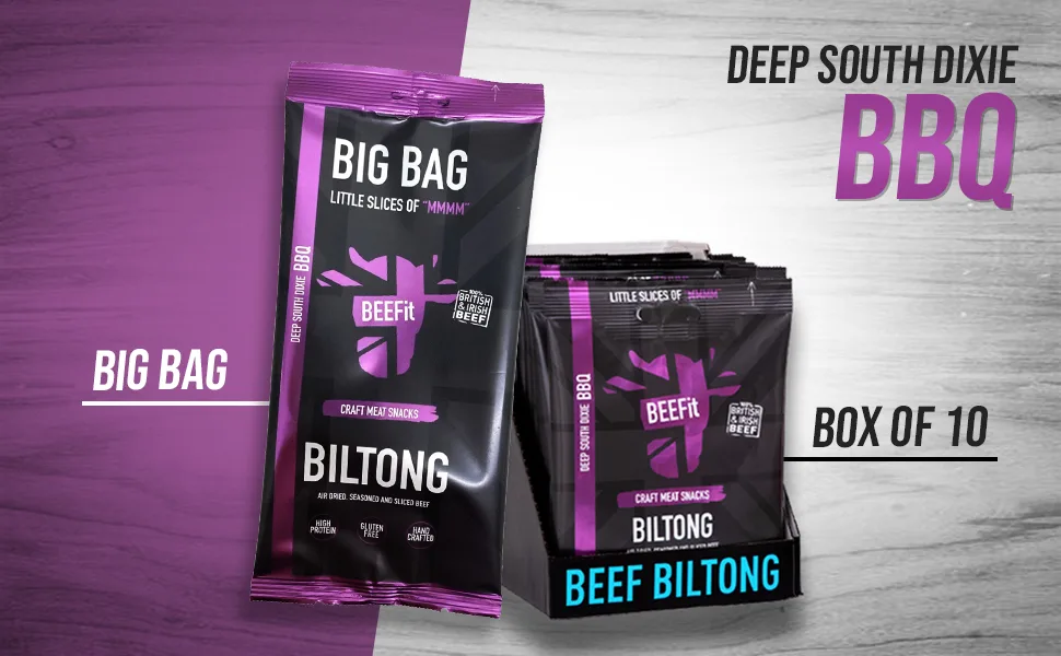 BEEFit Biltong Beef Jerky | BBQ | 4x250g | High Protein | Gluten Free | Keto Friendly - product information 2