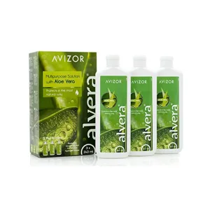 Avizor Liquid Lenses - Pack of 1 3 x 240 ml - contact lens solution saline soft avizor aloe vera all clean ever clean lacrifresh eye care solution