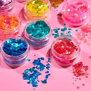 Iridescent Chunky Glitter by Moon Glitter - Blue - Cosmetic Festival Makeup Glitter for Face Body Nails Hair Lips - 3g - Moon Glitter