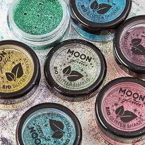 Biodegradable Eco Glitter Shakers by Moon Glitter - Silver - Cosmetic Bio Festival Makeup Glitter for Face Body Nails Hair Lips - 5g - Moon Glitter