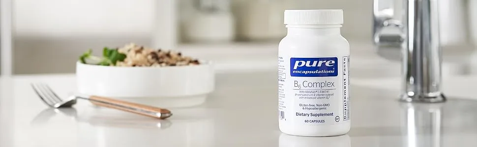 Pure Encapsulations - Vitamin B6 Complex - Hypoallergenic B Vitamin Formula with Enhanced B6 and B12-60 Capsules - Image1