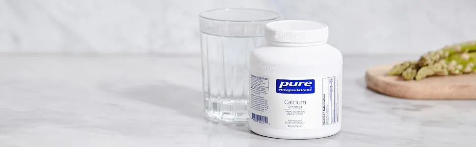 Pure Encapsulations - Calcium (Citrate) - Highly Absorbable Calcium Citrate Supplement - 180 Capsules - Image1