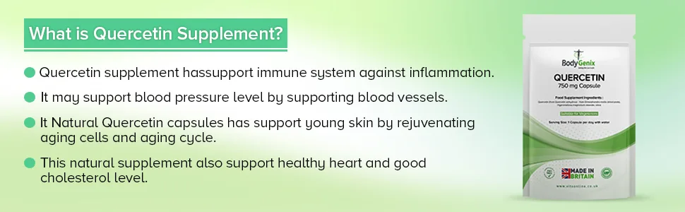 Quercetin & Bromelain Veg Capsules Bodygenix UK Immune Booster Swollen Joints (120) - Supplement