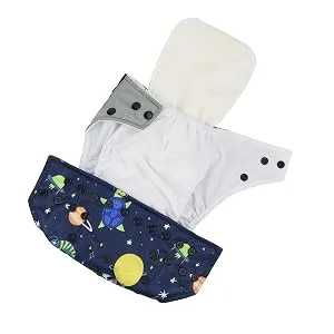 Hisprout Baby Reusable Absorbent Digital Printing Cloth Pocket Nappy Set of 2(Space Animal) - pocket design