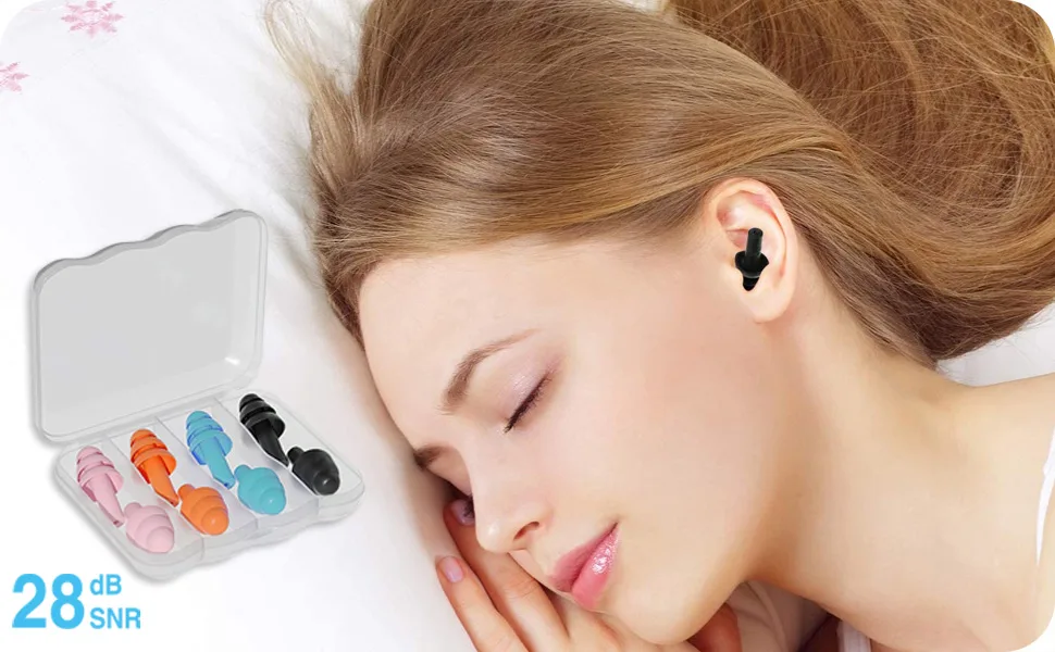 Ear Plugs for Sleep Soft Silicone Reusable Earplugs for Sleeping Noise Cancelling(4Pairs) 4 Pairs EarPlugs - product information 2