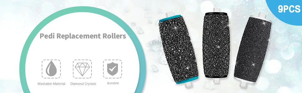 9Pcs Pedi Replacement Rollers Heads Refills 5 Extra Coarse and 4 Regular Coarse for Hard Skin Remover 5 Extra Coarse+4 Regular Coarse - product information 1