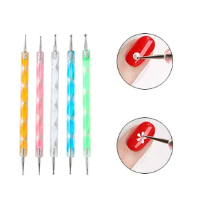 5PCS Nail Dotting Pen Marbleizing Dotting Painting Pen Polish Carving Tool Paint Manicure Dot Nail Art Set - Multi-Colored - product information 5