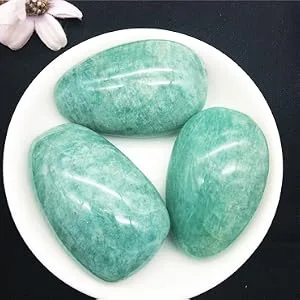 Amazonite Palm Stone-2 Pcs Amazonite Stone Pocket Energy Stone Smooth Healing Crystal Worry Stone (Amazonite) - Amazonite Palm Stone