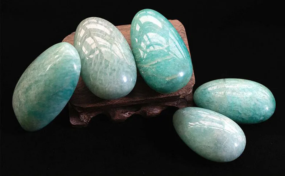 Amazonite Palm Stone-2 Pcs Amazonite Stone Pocket Energy Stone Smooth Healing Crystal Worry Stone (Amazonite) - Amazonite Palm Stone