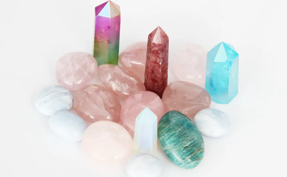 Orientrea Rose Quartz Palm Stone-2 Pcs Rose Quartz Pocket Energy Stone Smooth Healing Crystal Worry Stone (Rose Quartz) - Rose Quartz Palm Stone