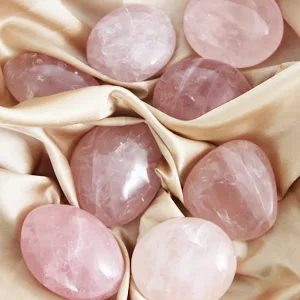 Orientrea Rose Quartz Palm Stone-2 Pcs Rose Quartz Pocket Energy Stone Smooth Healing Crystal Worry Stone (Rose Quartz) - Rose Quartz Palm Stone
