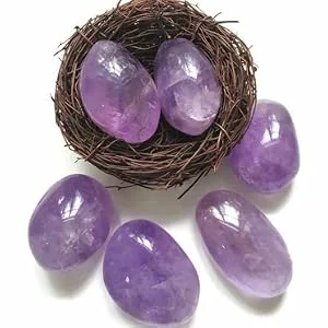 Orientrea Amethyst Quartz Palm Stone-2 Pcs Amethyst Quartz Pocket Energy Stone Smooth Healing Crystal Worry Stone (Amethyst Quartz) - .Amethyst Quartz Palm Stone