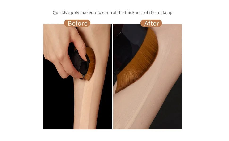Foundation Makeup Brush Top Kabuki Face Brush Multifunctional for Blending Liquid Cream or Flawless Powder Cosmetics (black) monoblack - product information 4