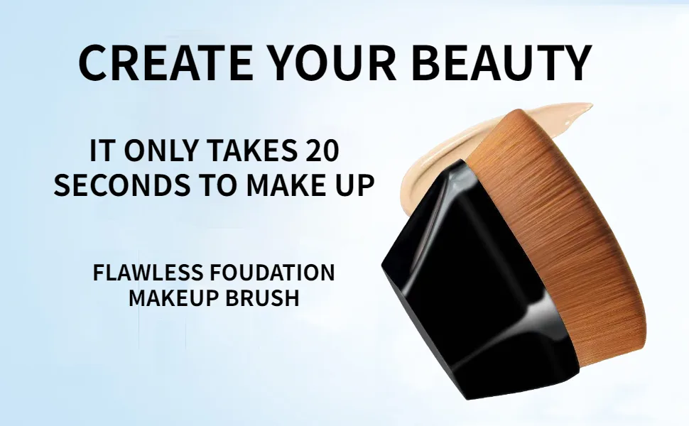 Foundation Makeup Brush Top Kabuki Face Brush Multifunctional for Blending Liquid Cream or Flawless Powder Cosmetics (black) monoblack - quick