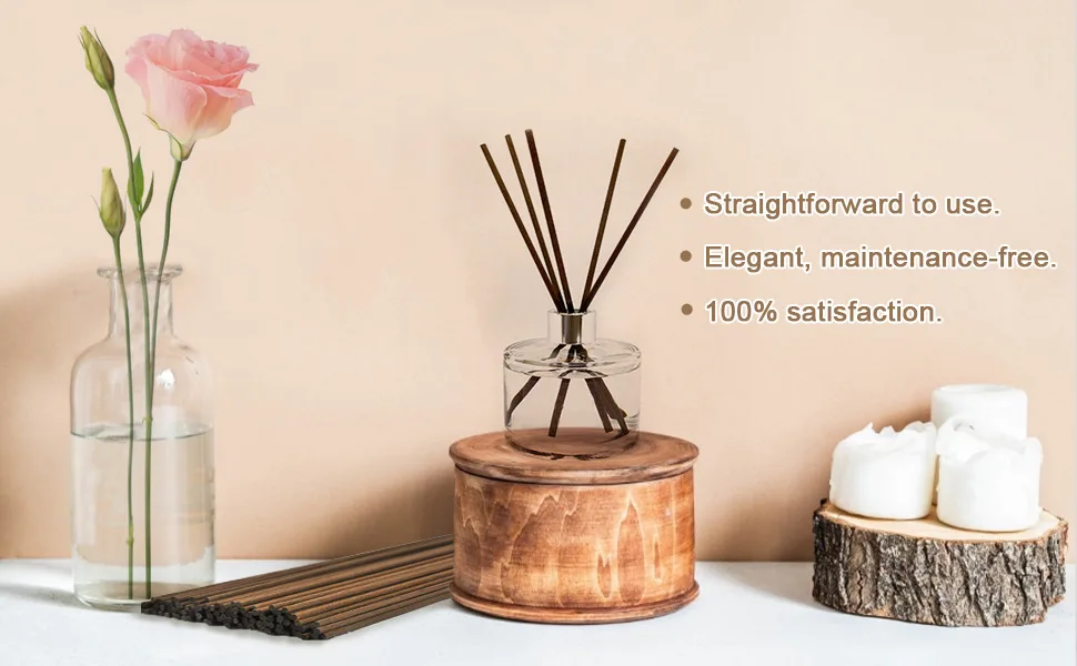 HOSSIAN 50pcs Reed Diffuser Sticks - Wood Rattan-Reed Sticks -Essential Oil Aroma Diffuser Sticks- Spa-Aromatherapy(Brown 7.5"/19cm) - reed diffuser sticks6