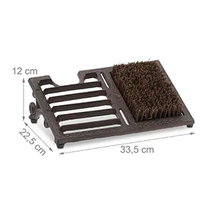 Relaxdays Cast Iron Scraper Large Brush Boot Jack Antique Outdoor Shoe Cleaner Brown 12 x 33 5 x 22 5 cm - dirt scraper