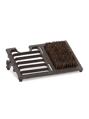 Relaxdays Cast Iron Scraper Large Brush Boot Jack Antique Outdoor Shoe Cleaner Brown 12 x 33 5 x 22 5 cm - shoe scraper