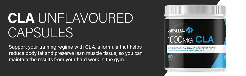 CLA Capsules - Genetic Supplements - Fat Burning Supplements - CLA Fat Burner - Sport Supplements - 180 Capsules - Sports Supplements
