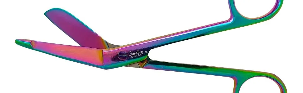 SANDBROS Bandage Scissor S.Steel First Aid Dressing Student Nurse Paramedic 5.5 Titanium Colour - Bandage multi colour scissors